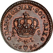 ½ Skilling - Christian V reverse image