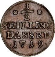 ½ Skilling Dansk - Frederik IV reverse image
