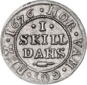 1 Skilling Dansk - Christian V reverse image
