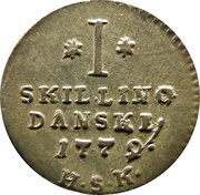 1 Skilling Dansk - Christian VII reverse image
