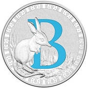 1 Dollar - Elizabeth II 4th Portrait - Alphabet Collection - Letter B - Silver Proof, Australia, 2015-2017 reverse image