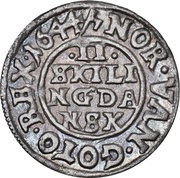 2 Skilling Dansk - Christian IV, Denmark, 1644-1648 reverse image