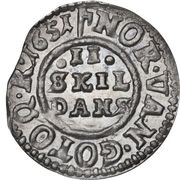 2 Skilling Dansk - Frederik III Shield type IIa, Denmark, 1651 reverse image