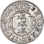 2 Skilling Dansk - Frederik III Shield type IV obverse image