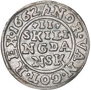 2 Skilling Dansk - Frederik III Shield type IV reverse image