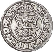 2 Skilling Dansk - Frederik III Shield type VII obverse image