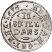 2 Skilling Dansk - Christian V, Denmark, 1676-1681 reverse image