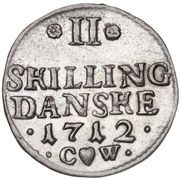 2 Skilling Dansk - Frederik IV, Denmark, 1711-1726 reverse image