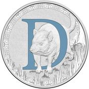 1 Dollar - Elizabeth II 4th Portrait - Alphabet Collection - Letter D - Silver Proof, Australia, 2015-2017 reverse image