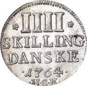 4 Skilling Dansk - Frederik V, Denmark, 1764 reverse image