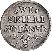 6 Skilling Dansk - Christian IV, Denmark, 1627-1629 reverse image