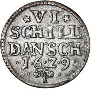 6 Skilling Dansk - Christian IV Schilling Dansch reverse image