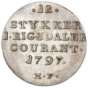 1⁄12 Speciedaler - Christian VII reverse image