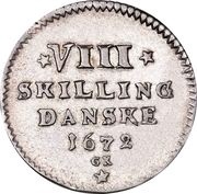 8 Skilling Dansk - Christian V reverse image
