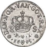 8 Skilling Dansk - Christian V, Denmark, 1695 reverse image