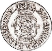 12 Skilling Dansk - Frederik IV, Denmark, 1719 reverse image