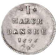 1 Mark Dansk - Christian V, Denmark, 1672-1676 reverse image