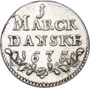 1 Mark Dansk - Christian V, Denmark, 1675 reverse image