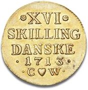 16 Skilling Gold, 2 ducat equivalent Dansk - Frederik IV reverse image