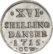 16 Skilling Dansk - Frederik IV, Denmark, 1713-1716 reverse image