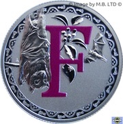 1 Dollar - Elizabeth II 4th Portrait - Alphabet Collection - Letter F - Silver Proof, Australia, 2015-2017 reverse image