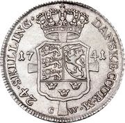 24 Skilling Dansk - Christian VI Monogram type, Denmark, 1732-1743 reverse image