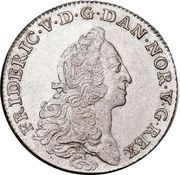 24 Skilling Dansk - Frederik V Bare bust obverse image