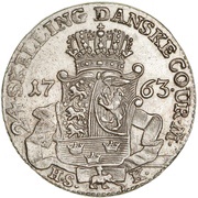 24 Skilling Dansk - Frederik V King's monogram, Denmark, 1750-1764 reverse image
