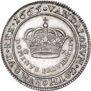 ½ Krone "Pumphosekrone" - Frederik III, Denmark, 1665 reverse image