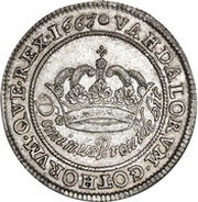 ½ Krone - Frederik III Type 1; Year in legend, Denmark, 1665-1667 reverse image