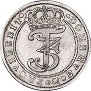 2 Mark Dansk - Frederik III Type 2: lettering clockwise obverse image