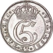 2 Mark Dansk - Christian V Plain monogram obverse image