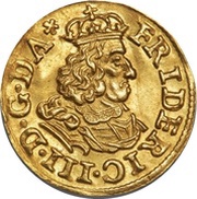 ¼ Dukat - Frederik III Cross monogram type 3 obverse image