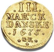 ¼ Ducat / 3 Mark - Christian V reverse image