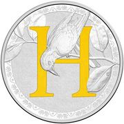 1 Dollar - Elizabeth II 4th Portrait - Alphabet Collection - Letter H - Silver Proof, Australia, 2015-2017 reverse image