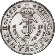 1 Krone - Frederik III Victory over Swedish army - Type 1 obverse image