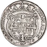 4 Mark Dansk - Christian V Thin monogram, type1, Denmark, 1686-1689 reverse image