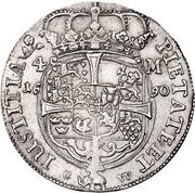 4 Mark Dansk - Christian V Legend first type, Denmark, 1690 reverse image