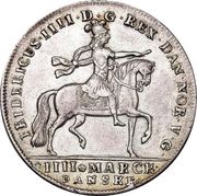 4 Mark Dansk "Rytterkrone" - Frederik IV Type 1 obverse image