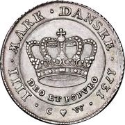4 Mark Dansk - Christian VI, Denmark, 1731-1732 reverse image