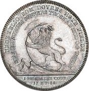 1 Rigsdaler Courant "Rejsedaler" Royal Visit, Denmark, 1788 reverse image