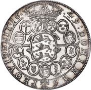 1 Speciedaler - Frederik III 13 province arms, Denmark, 1649 reverse image