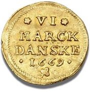 ½ Dukat / 6 Mark - Frederick III, Denmark, 1669 reverse image