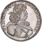 1 Speciedaler - Christian V Accession, Denmark, 1670 reverse image