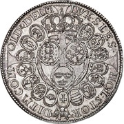 1 Speciedaler - Christian V Type 1; Year on edge, Denmark, 1670 reverse image