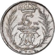 1 Speciedaler - Christian V Danish East India Co. Trade coinage, Denmark, 1672 reverse image