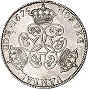 1 Speciedaler - Christian V, Denmark, 1675 reverse image