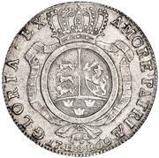 1 Speciedaler - Christian VII Monogram type; Rethwitsch Mint, Denmark, 1769 reverse image