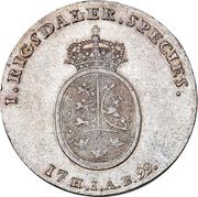 1 Speciedaler - Christian VII Gianelli portrait, Denmark, 1799 reverse image