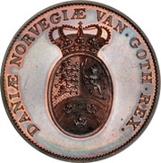 1 Speciedaler - Christian VII Copper pattern strike, Denmark, 1805 reverse image